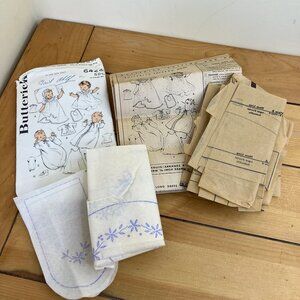 Newborn Gown Sack Dress Layette Butterick 6425 Sewing Pattern Vintage 1960s